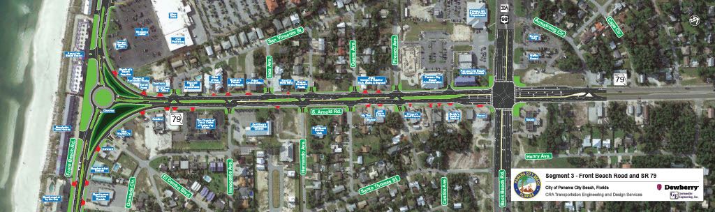 Front Beach Road Segment 3 roundabout design plan at SR 79